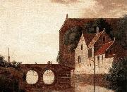 HEYDEN, Jan van der View of a Bridge oil